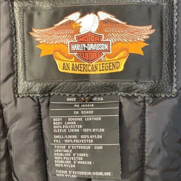 Authentic Like New Men's Black Leather Harley Davidson Jacket Medium - Picture 5 of 8